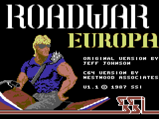 Roadwar Europa title screen for Commodore 64